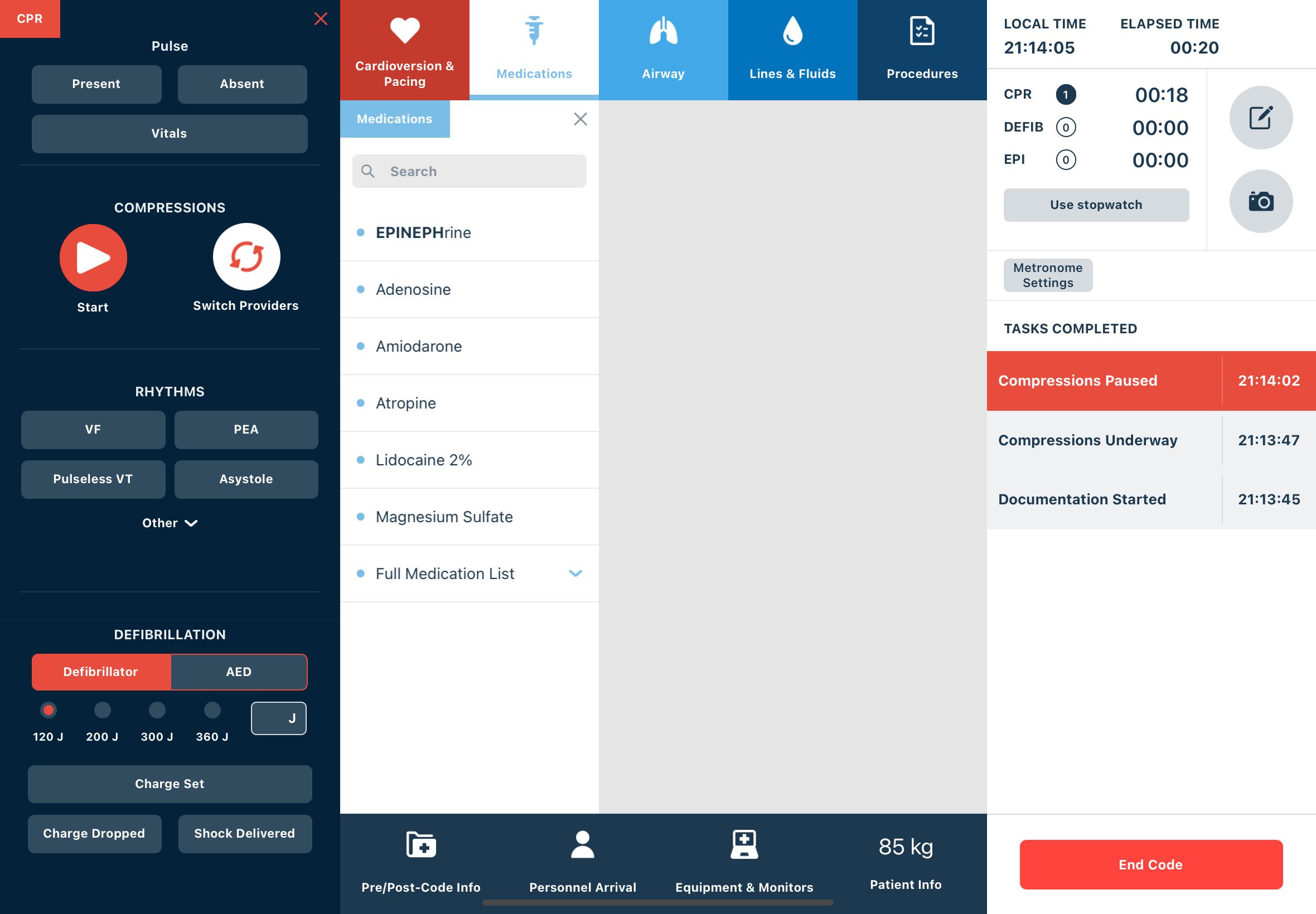 RevitalPro medication list screen